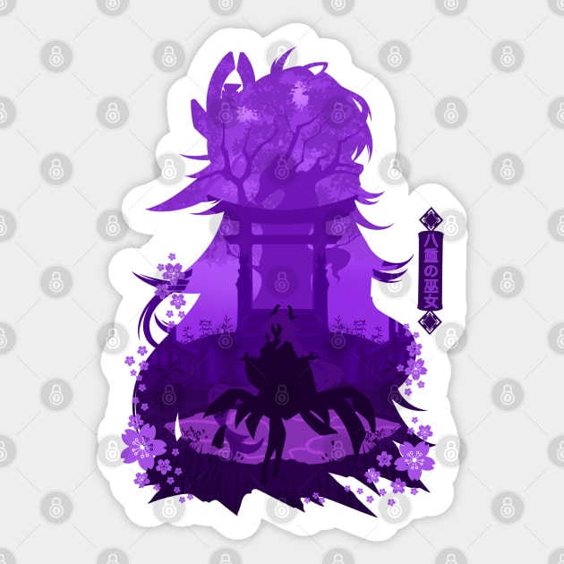 GENSHIN IMPACT YAE MIKO NEGATIVE SPACE Sticker by Minami14R